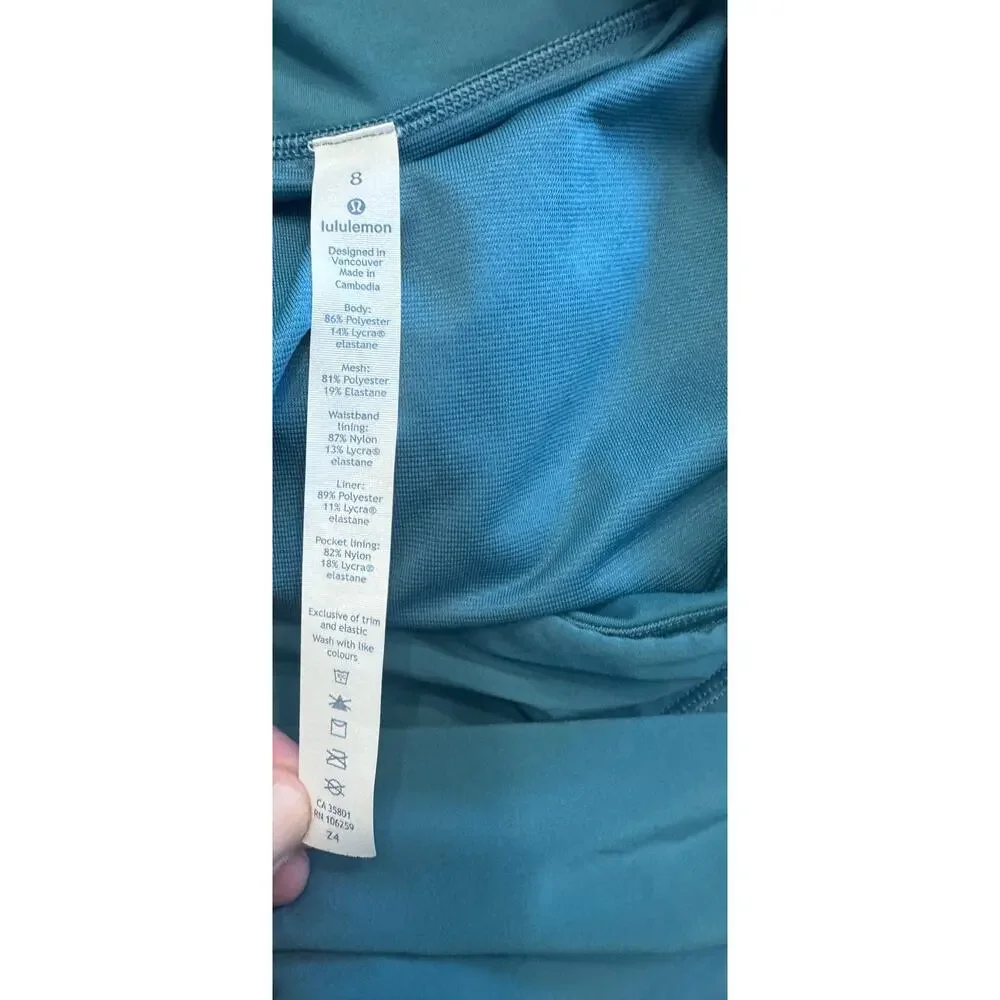Lululemon Play Off The Pleats Short Size 8 Teal Blue Athletic Running Shorts